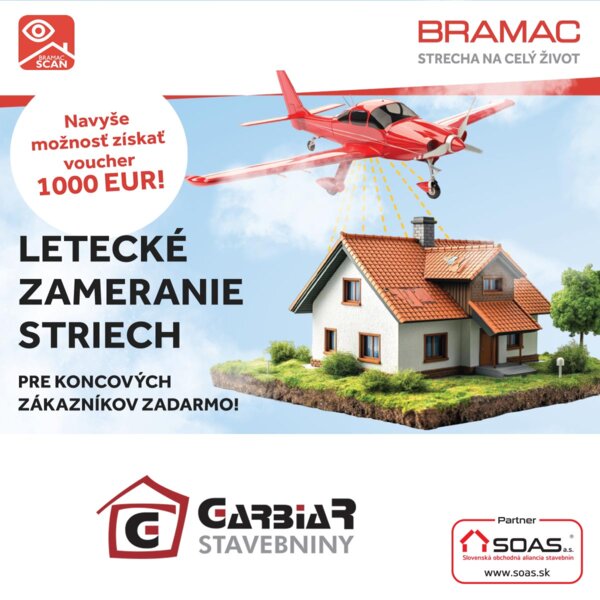 Letecké zameranie striech pre koncových zákazníkov zadarmo!